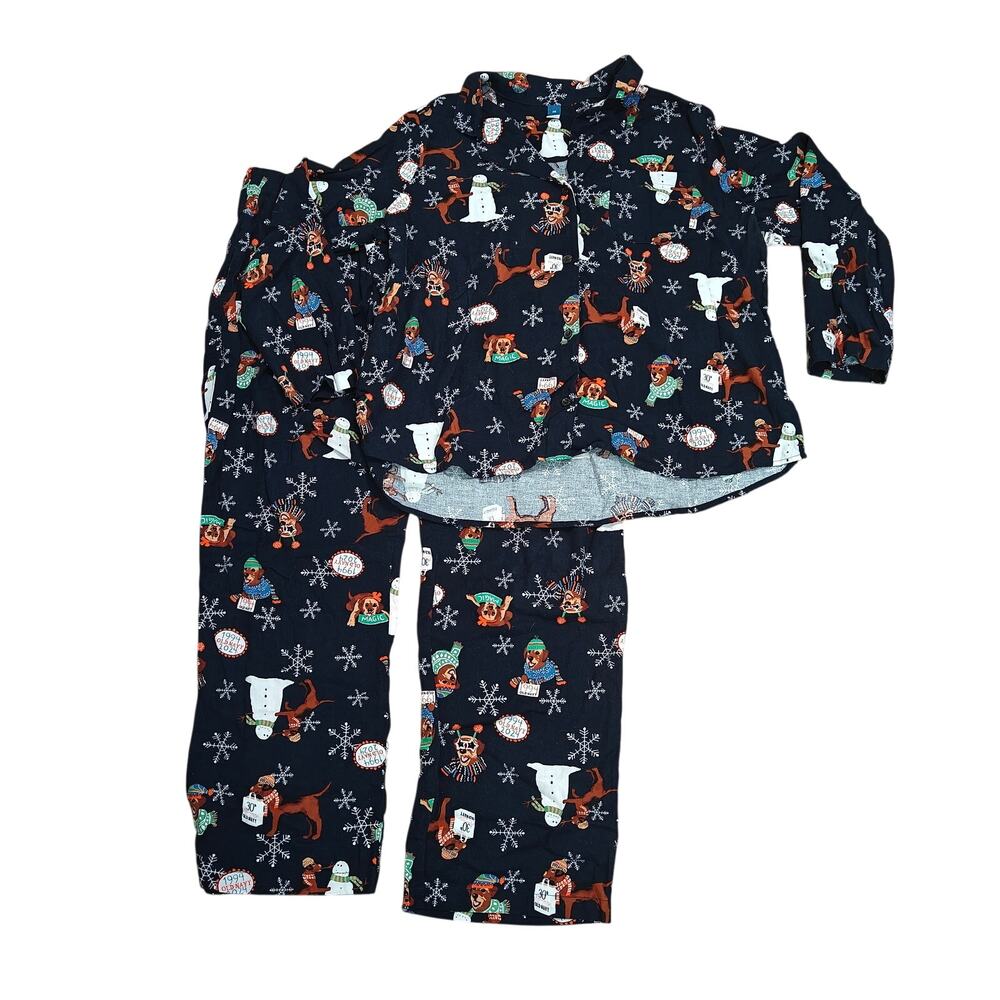 Old Navy Flannel On Magic Mascot All Over Print Pajama Set Womens Plus 2X